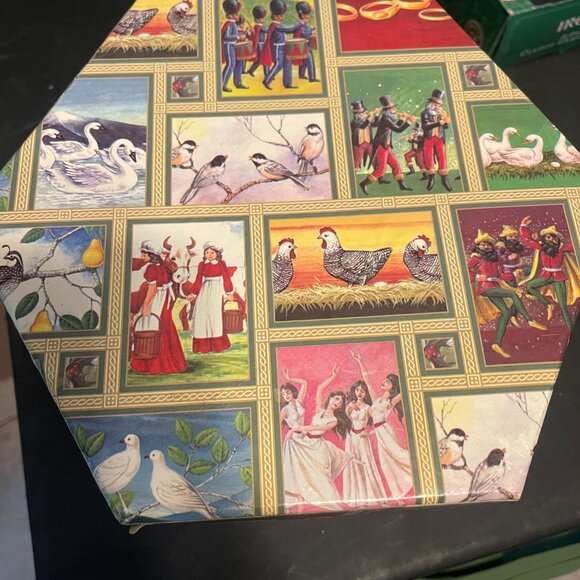 Vintage The Twelve Days of Christmas Decoupage Ornaments w/Box Excellent (127) - Picture 5 of 5